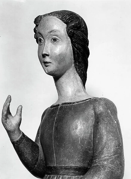 The annunciated Virgin, work by the umbrian-sienese school, preserved in the Diocesan Museum in Montalcino