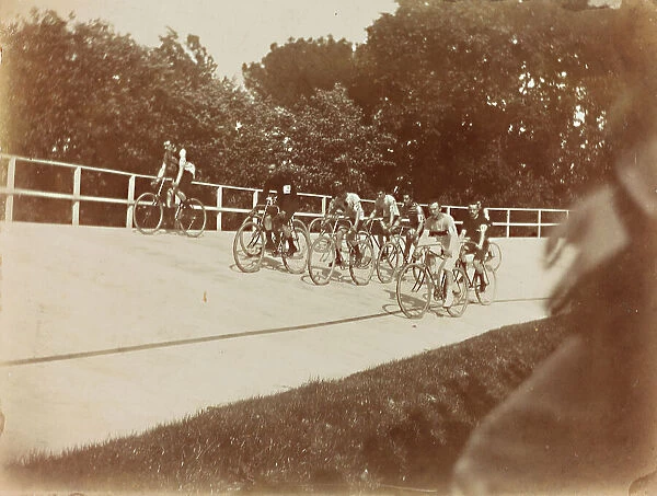 Bicycle race; postcard