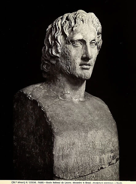 Bust of Alexander the Great, Roman copy of a bronze statue by Lisippo, work preserved in the Louvre, Paris