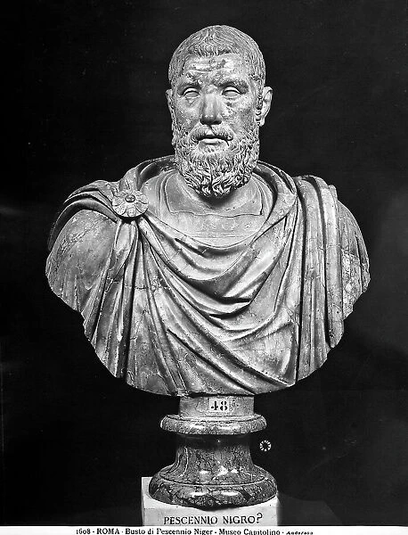 Bust of Emperor Pescennio Nigro conserved in the Emperors Hall in the Capitolino Museum in Rome