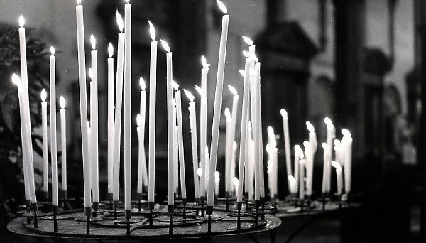 Candles inside a church