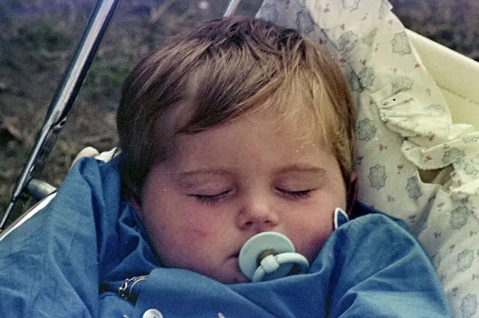 Framed Print : Child sleeping in pram Framed Print : Child sleeping in pram