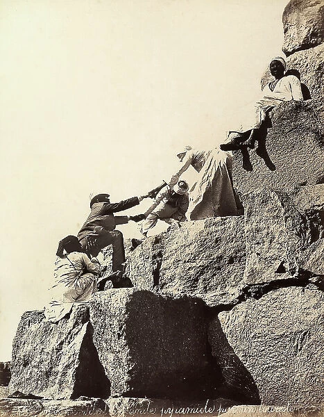 The climb of the pyramid, Egypt