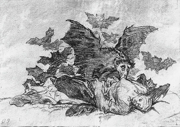 The consequences. Drawing by Goya, in the Prado Museum in Madrid