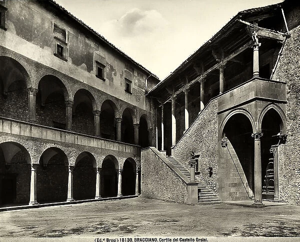 Courtyard of the Orsini Castle (now the Odescalchi Castle) in Bracciano