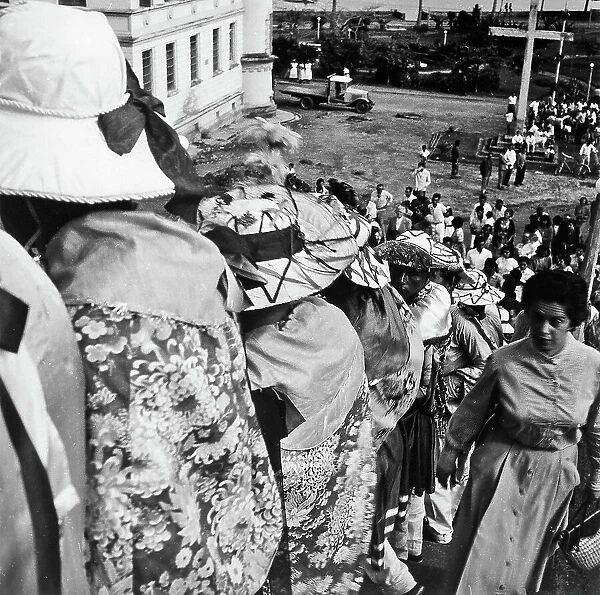 Crowd of people during a demonstration on the Isla Bella, Brazil