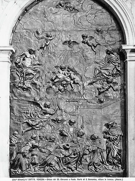 The death of St. Dominic; bas-relief by Giuseppe Mazza in the church of Santi Giovanni e Paolo in Venice