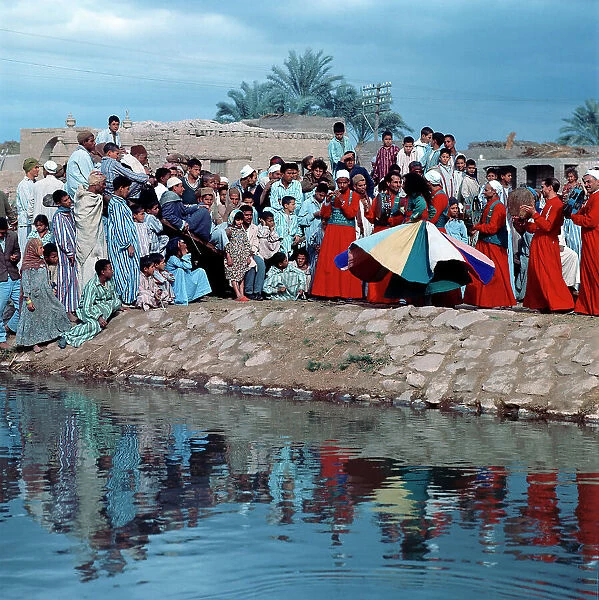 The Dervishes dance in traditional costumes, a village in the oasis of Fayoum