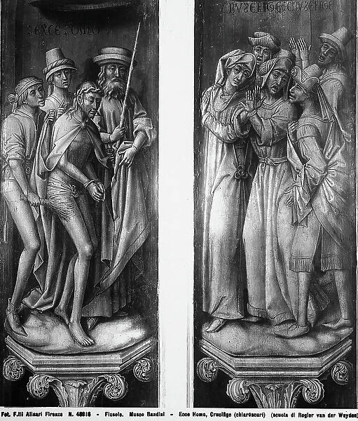 Ecce Homo and Crucifige. Two chiaroscuro drawings by an artist of the School of Rogier Van Der Weyden, preserved in the Bandini Museum of Fiesole