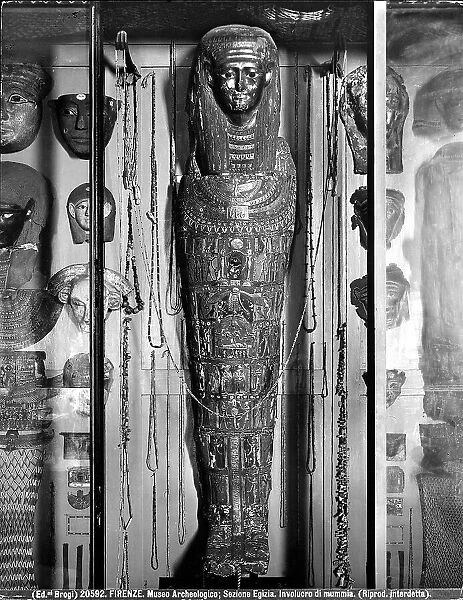 Egyptian sarcophagus located at the Archaeological Museum in Florence