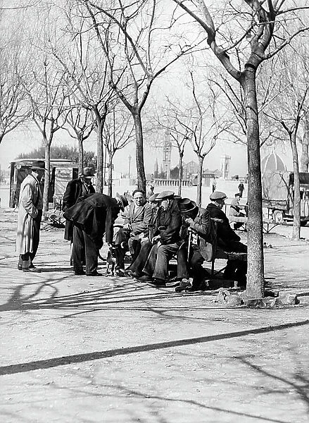 Eldery men on a bench in Florence