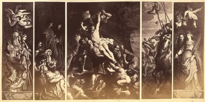 Framed Print : Elevation of the Cross, work by Rubens, collocated in the left transept of the Cathedral (Onze Lieve Vrouwkathedraal) of Antwerp