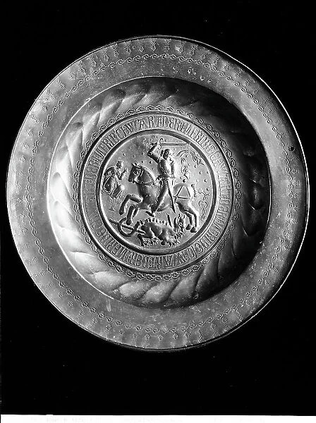 Embossed brass plate with St. George and the dragon, in the Museo Civico di Storia ed Arte, Trieste