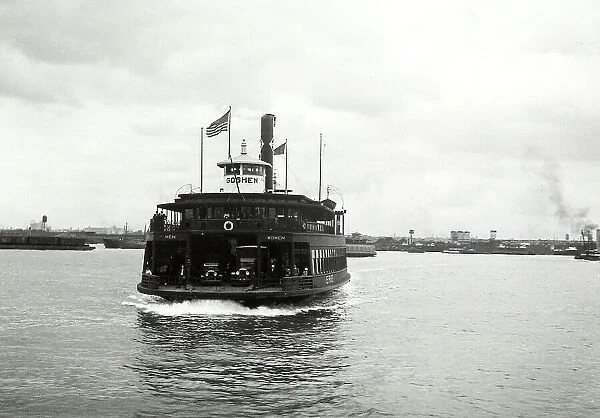 A ferryboat on the River Hudson in Manhattan