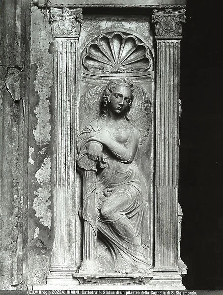 Fortitude, high relief decorating a pillar in the chapel of San Sigismondo in the Malatesta Temple, Rimini