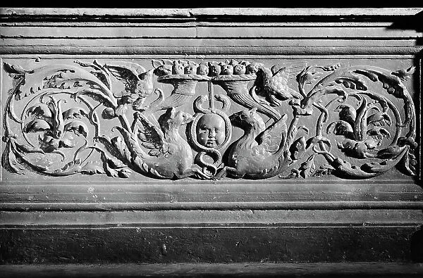 Frieze at bas-relief in the former Chapel of the Church of St.Martin in Bologna, work by Bernardino from Bologna