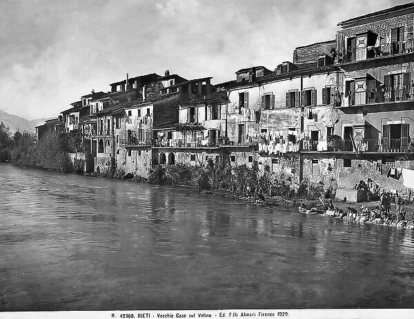 A group of old houses on the Velino river, Rieti