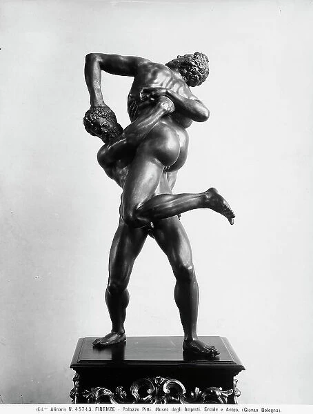 Hercules and Antaeus, bronze statuette by Giambologna, in the Museo degli Argenti, Florence