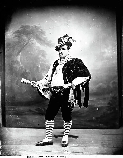 Full length portrait of a carter in traditional dress