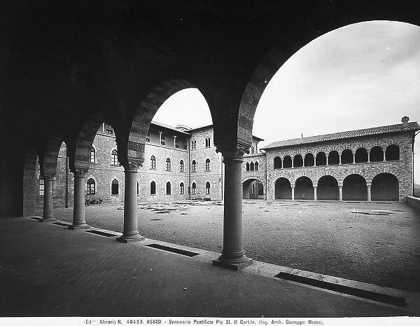 The loggia of the courtyard, Pontificio Pio XI Seminary, Assisi