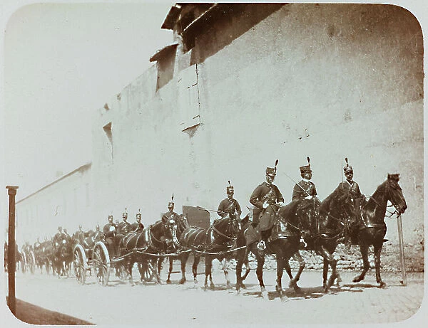 Military parade, postcard