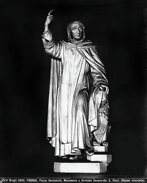Monument to Girolamo Savonarola in Piazza Savonarola in Florence