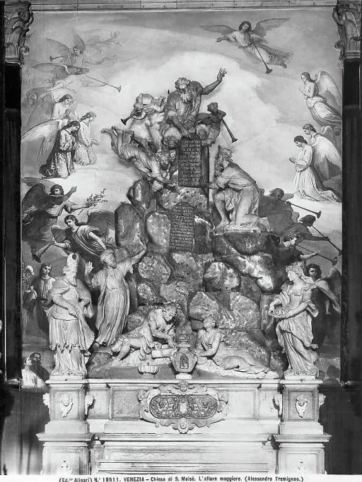 Framed Print : Moses receiving the Ten Commandments on Mount Sinai, high altar of the church of San Mois in Venice, drawn by Alessandro Tremignon and sculpted by Heinrich Meyring Framed Print : Moses receiving the Ten Commandments on Mount Sinai, high altar of the church of San Mois in Venice, drawn by Alessandro Tremignon and sculpted by Heinrich Meyring
