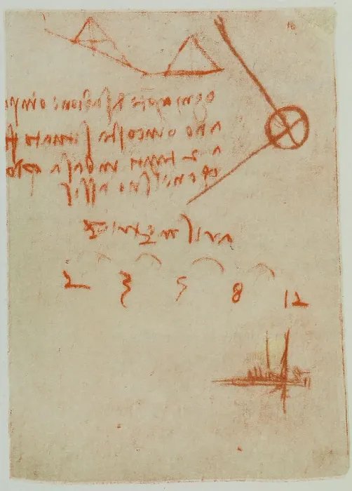 Framed Print : Notes on arithmetic and perspective, writings from the Codex Forster II, c.16r, by Leonardo da Vinci, housed in the Victoria and Albert Museum, London Framed Print : Notes on arithmetic and perspective, writings from the Codex Forster II, c.16r, by Leonardo da Vinci, housed in the Victoria and Albert Museum, London