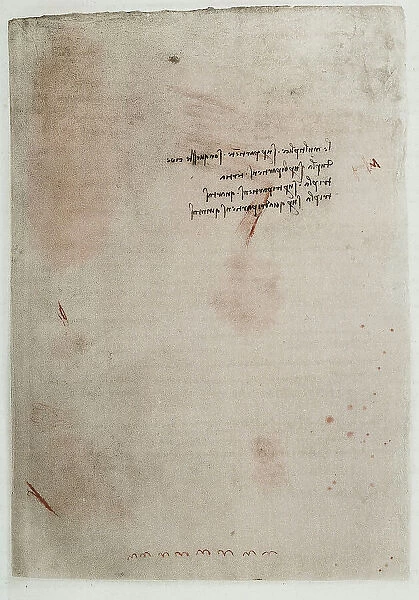 Notes on mathematics, written by Leonardo da Vinci, part of the Arundel Codex 263, c.38r, housed in the British Museum of London