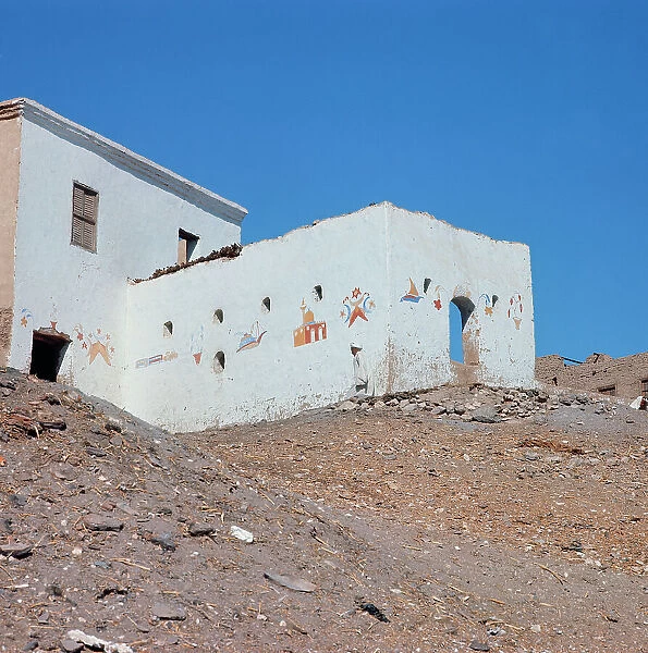 Nubia, houses painted in a Nubian village