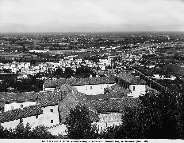 Panorama of Mondov Breo taken from Belvedere of Mondov Square