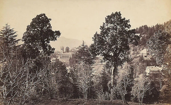 Partial view of the city of Simla, near the Himalayas, India