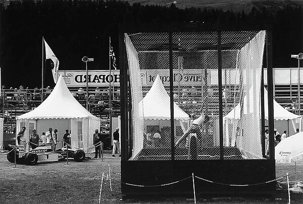 Pavilions and games set up at the Argentina-Brazil polo tournament in Saint Moritz, in Switzerland