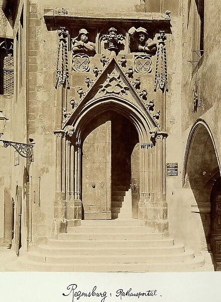 The portal of the Municipality Hall of Regensburg, in Germany