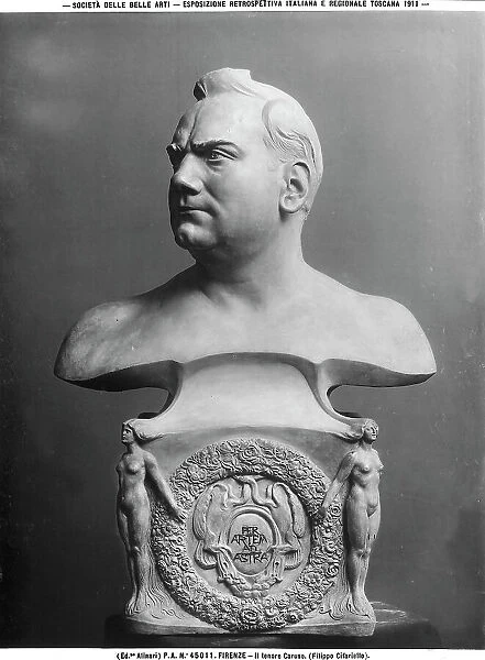 Portrait bust of the tenor Enrico Caruso, by Filippo Cifariello, exhibited in 1911 at the Esposizione Annuale della Societ delle Belle Arti, Florence