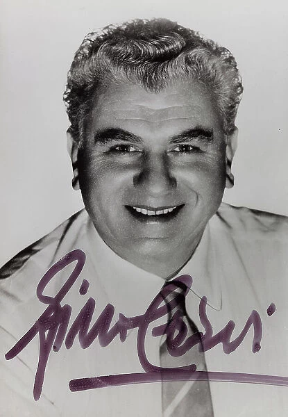 Portrait of Gino Cervi with signature