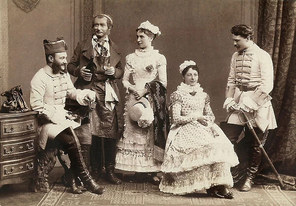Portrait of a group in traditional Austrian dress
