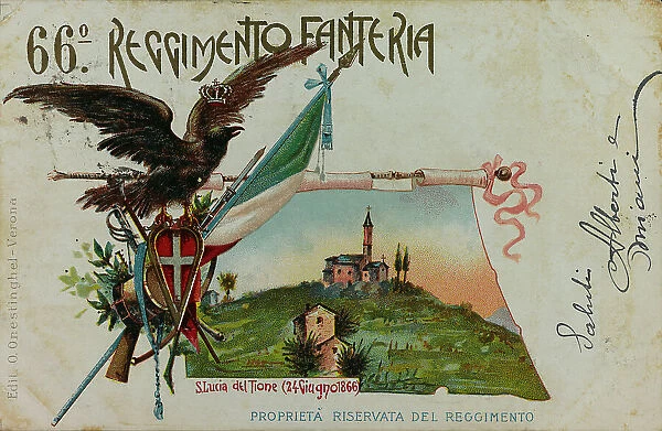 Postcard commemorating the 66 Infantry Regiment