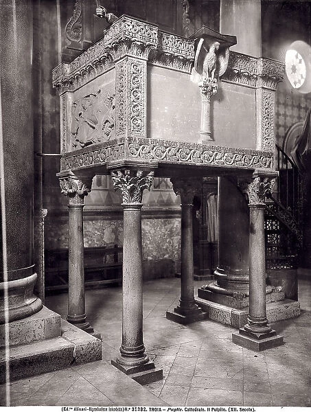 The pulpit of the Cathedral of Santa Maria Assunta, in Troia, Apulia
