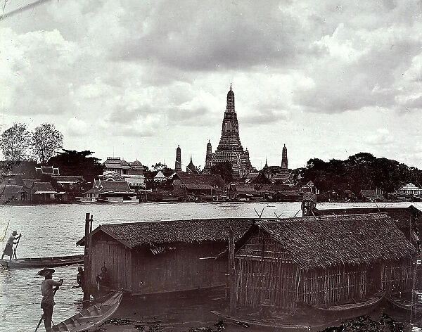 The river Menam in Bangkok with the Emperor's Palace on the left