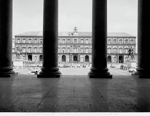 The Royal Palace of Naples seen from the colonnade of San Francesco