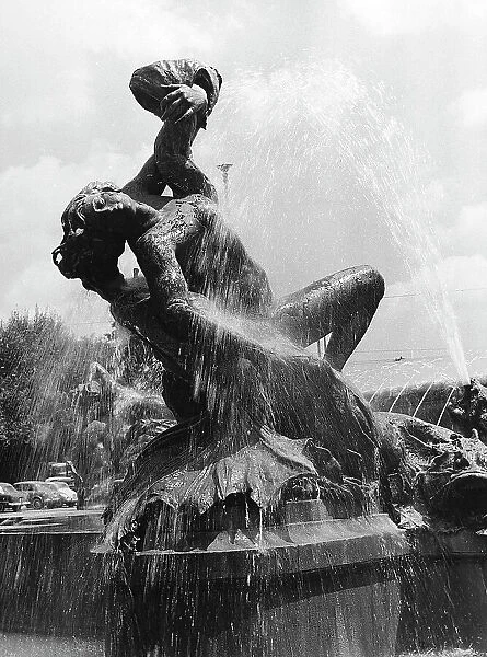 Statue of the fountain of the Naiads or of Acqua Marcia in Piazza della Repubblica in Rome