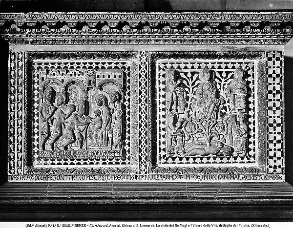 Stories of the life of Christ. Bas-reliefs of the Pulpit of the Church of S. Leonardo at Arcetri, environs of Florence