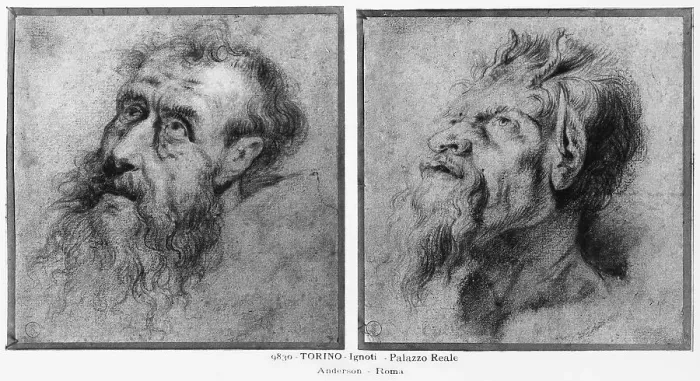Framed Print : Study for two faces (one of a saint the other of a devil?) by an anonymous artist. Royal Library, Turin Framed Print : Study for two faces (one of a saint the other of a devil?) by an anonymous artist. Royal Library, Turin