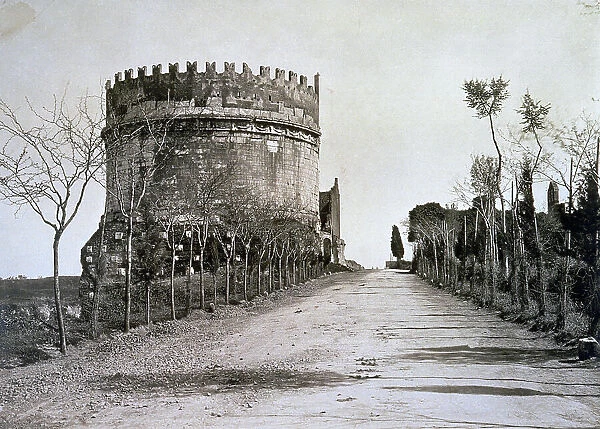 The tomb of Caecilia Metella on the Appian Way in Rome