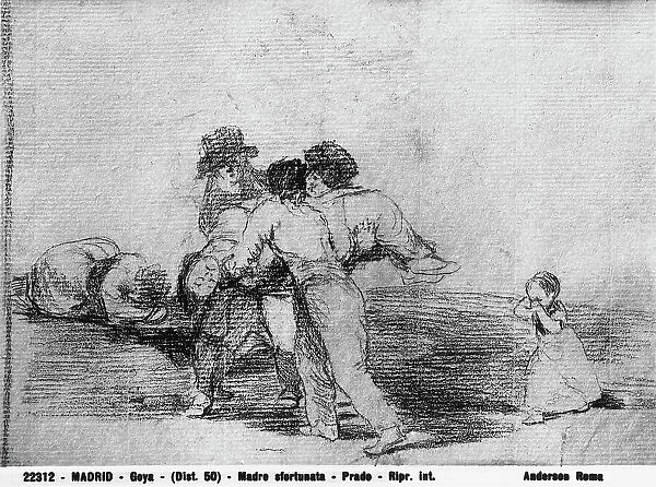 'Unhappy mother', drawing by Goya, in the Prado Museum in Madrid