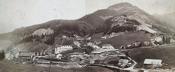 View of the iron mine in Eisernez, in Stiria, during the austro-Hungarian Empire