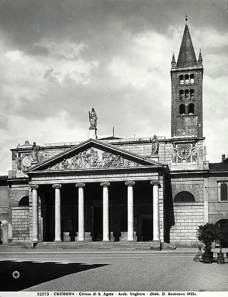 View of the portico of the Church of Saint Agatha in Cremona by the architect Luigi Voghera