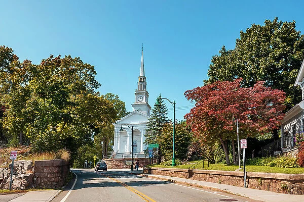 Connecticut, Mystic, Historic District, Main Street, Baptist Hill, Union Baptist Church