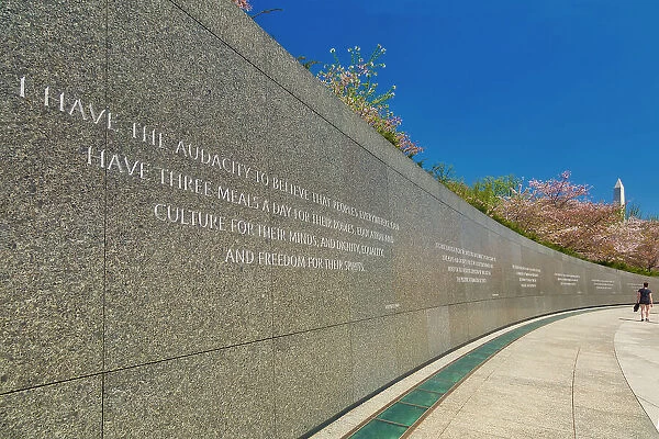 Washington, D.C. Wall at the Martin Luther King Jr. Memorial During Springtime